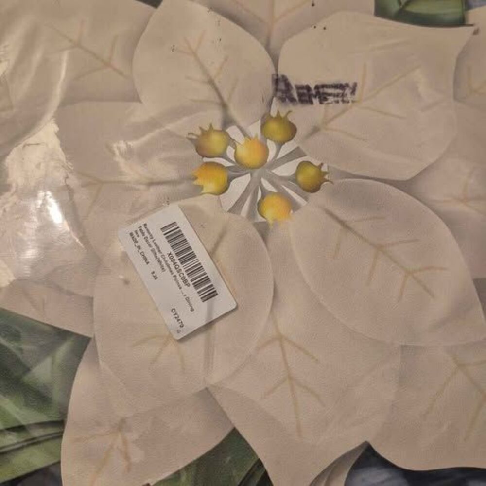 Remerry Leather Christmas Poinsettia Placemats Set of 6 Poinsettia Shape